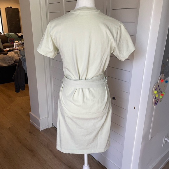 Vince Short Sleeve Waist Tie Cream Dress - Size XXS - Picture 5 of 7